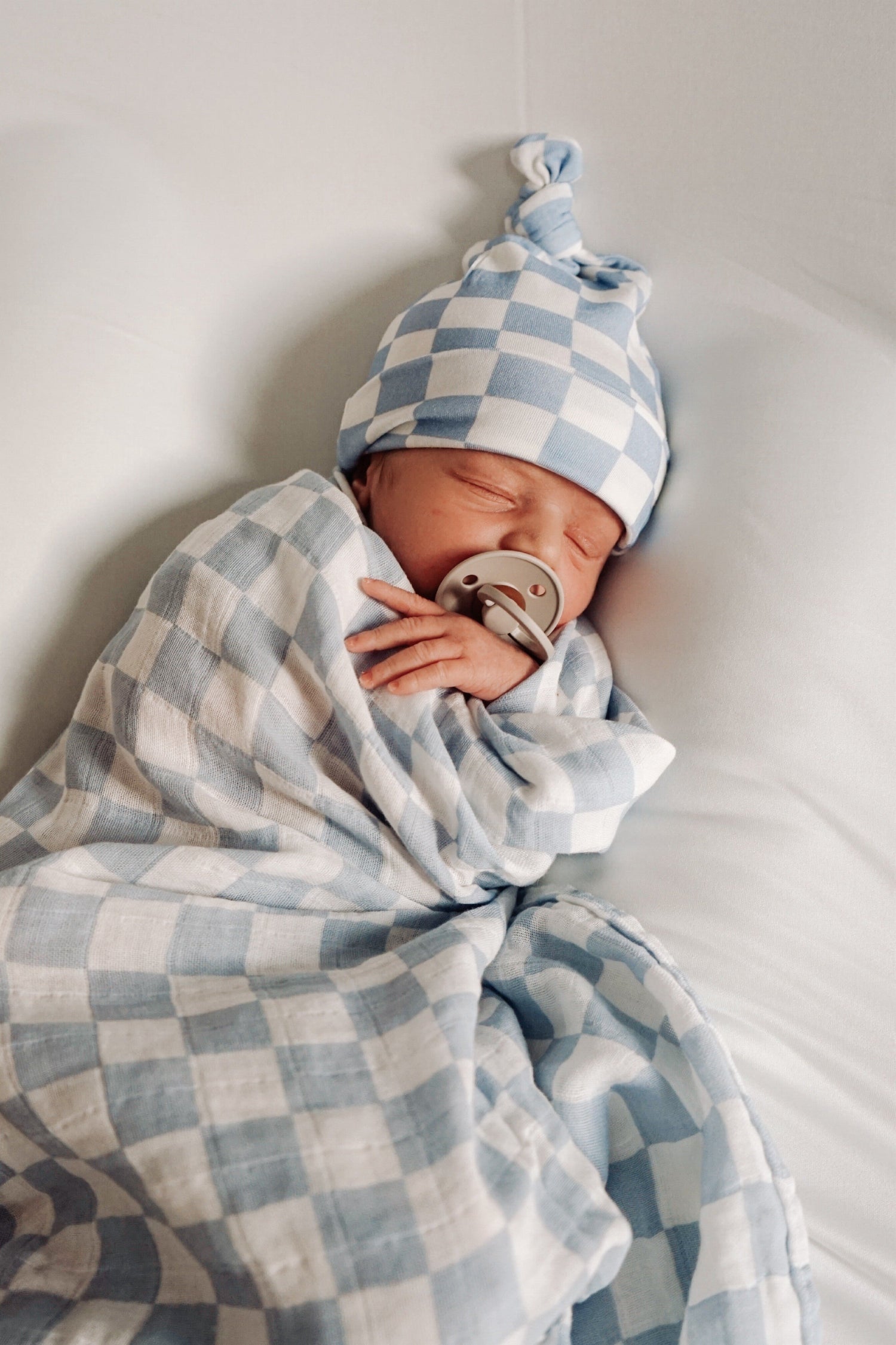 checkered muslin swaddle