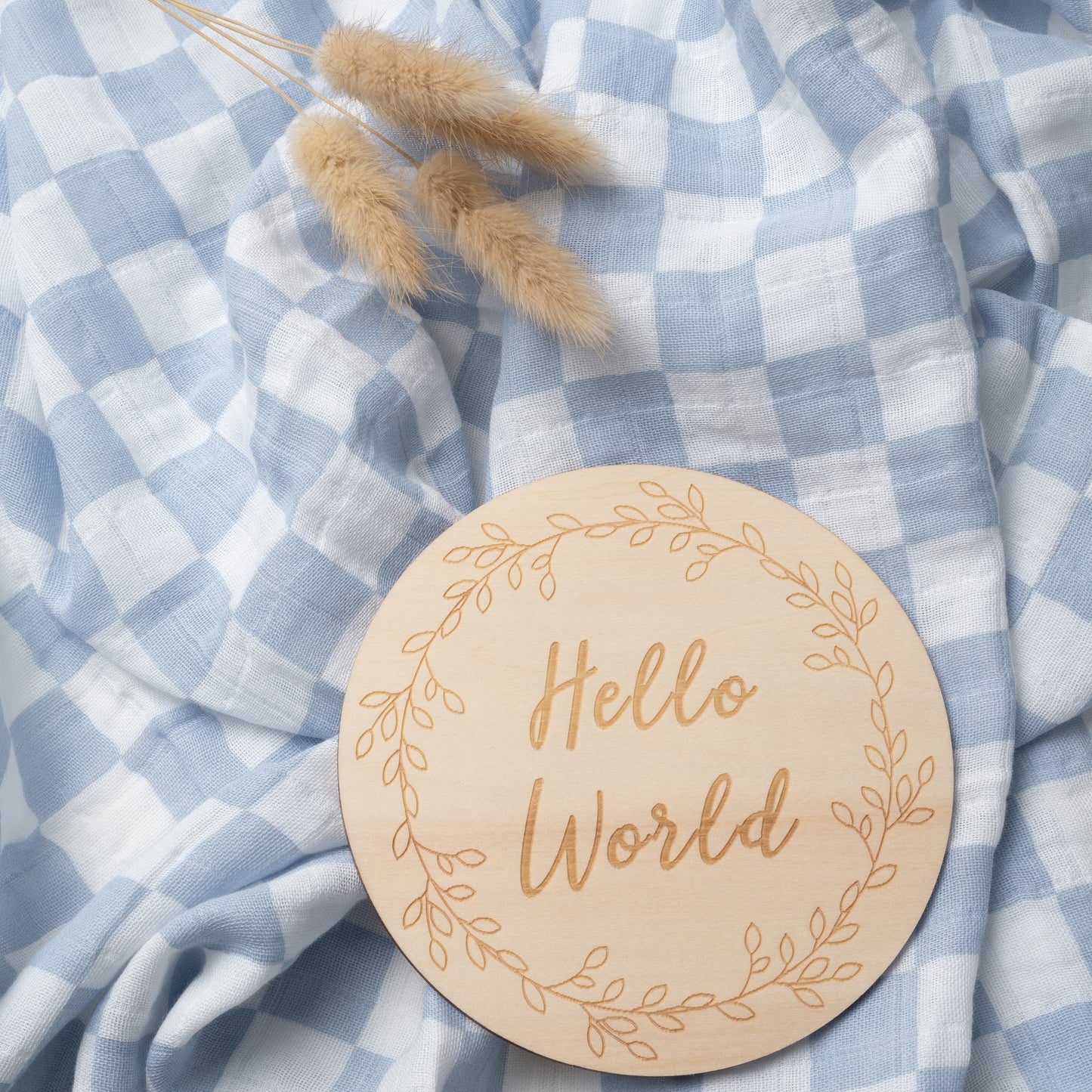 Organic Muslin Swaddle Set |Mist Blue Checkered