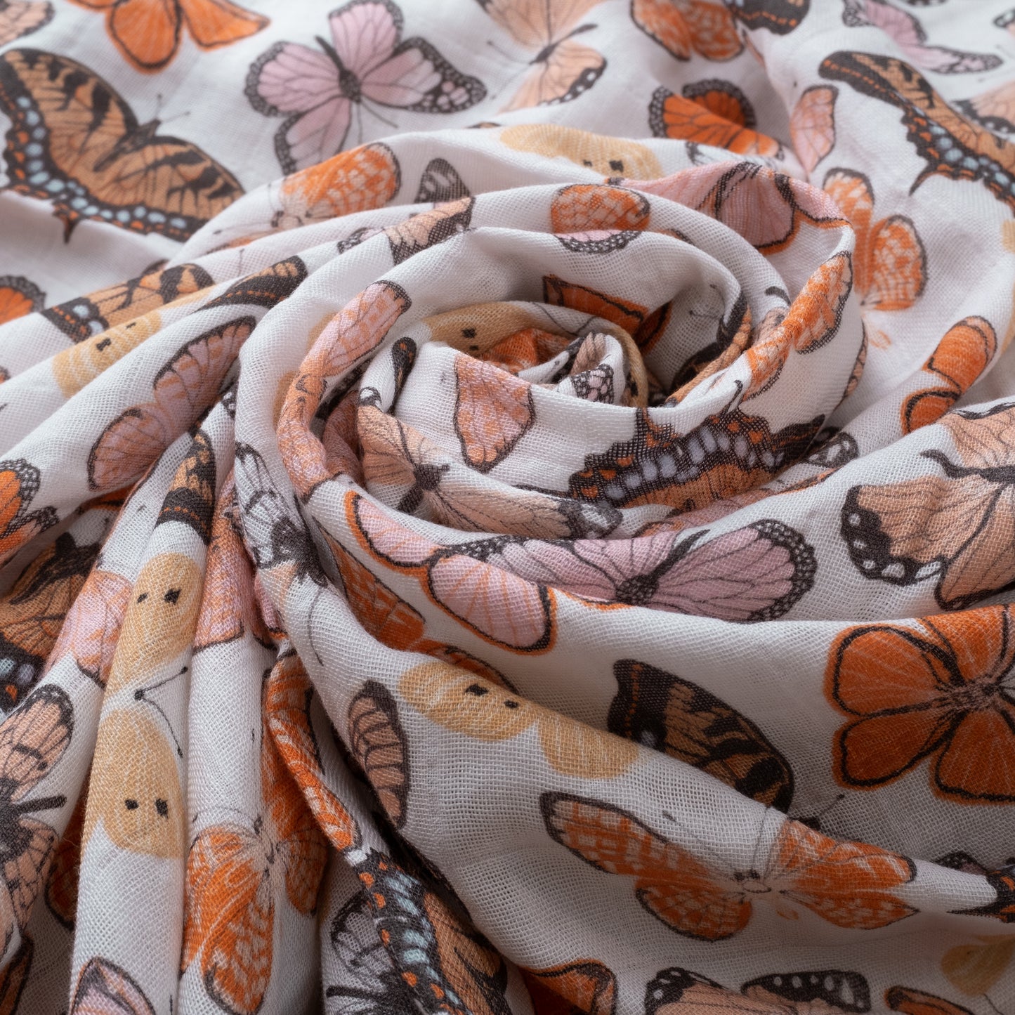 Organic Muslin Swaddle Set with Matching Bow, Butterfly