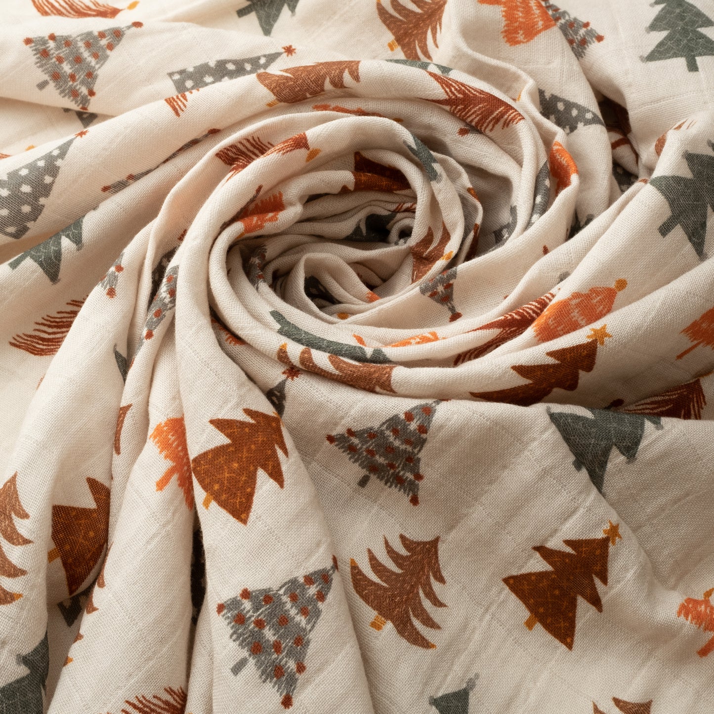 Organic Muslin Swaddle Set with Matching Bow, Christmas