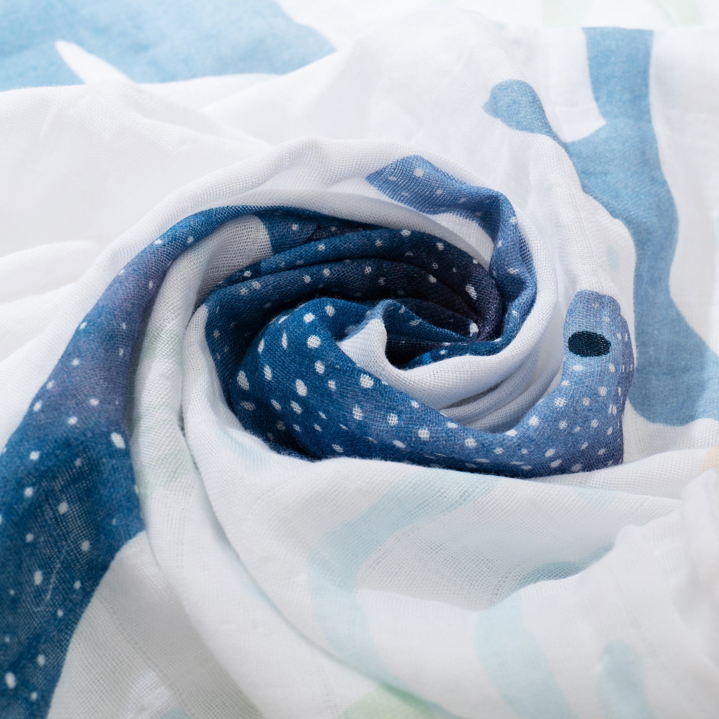 Organic Cotton Muslin Milestone Blanket| Ocean (Under-the-Sea)