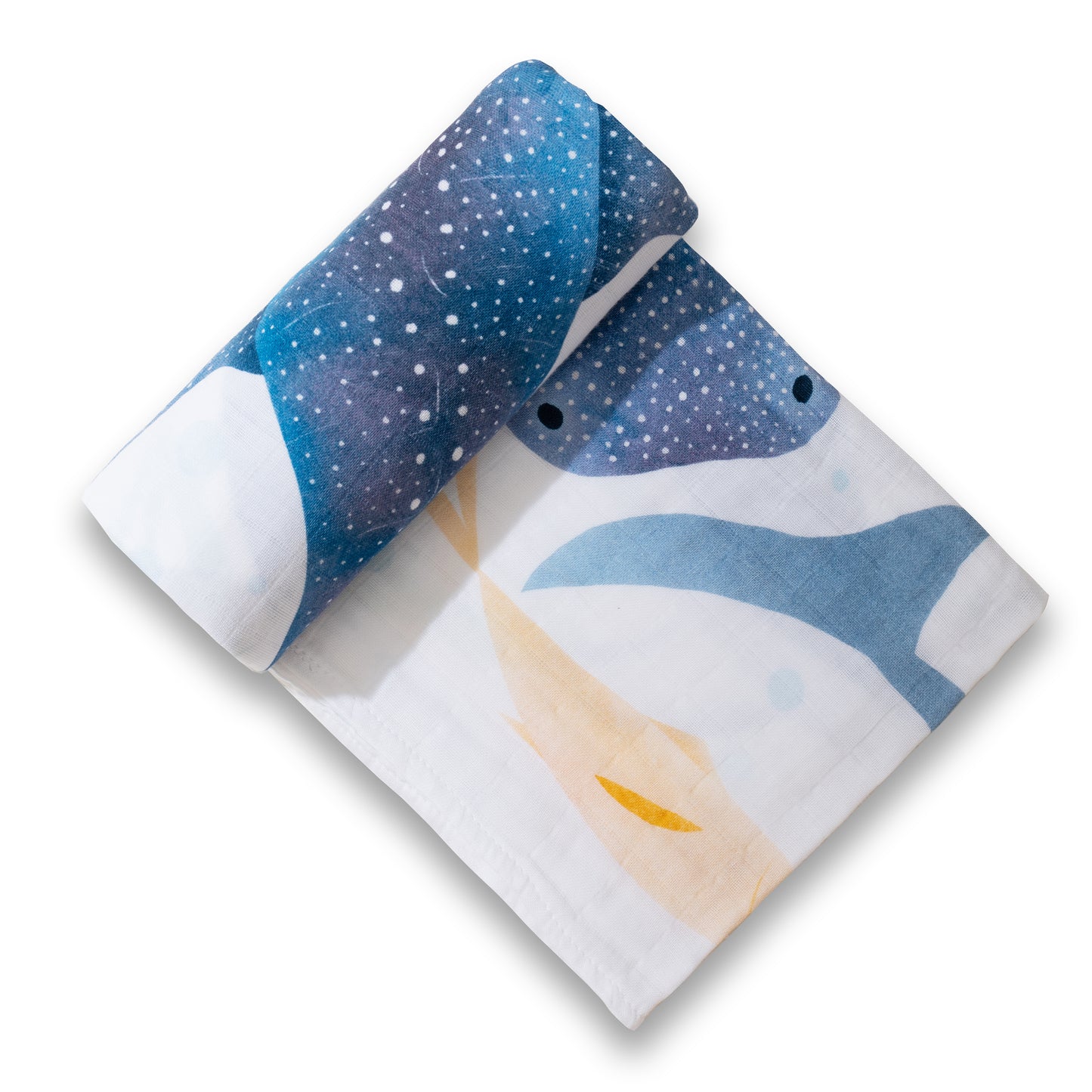 Organic Cotton Muslin Milestone Blanket| Ocean (Under-the-Sea)