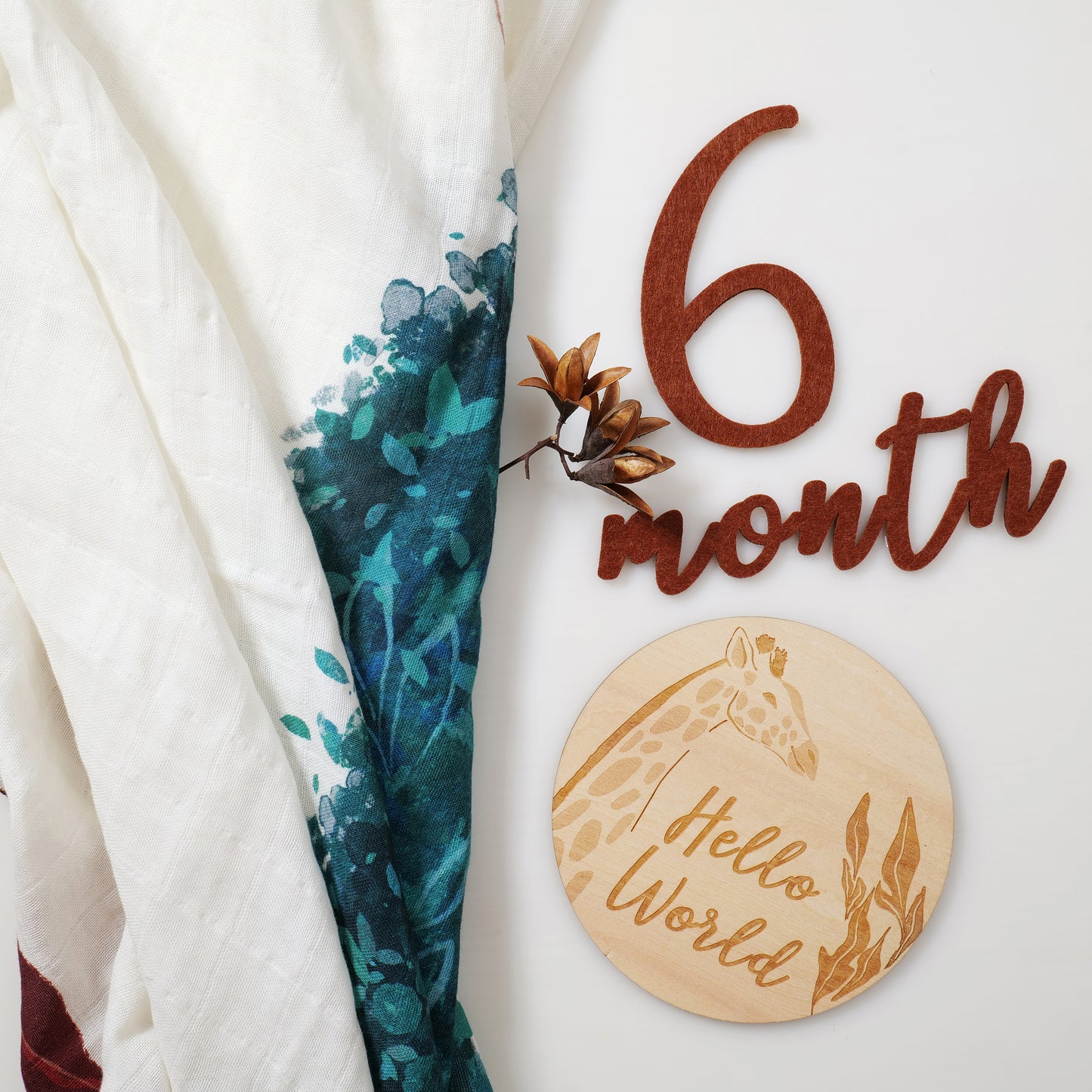Organic Cotton Muslin Milestone Blanket| Safari(Africa)