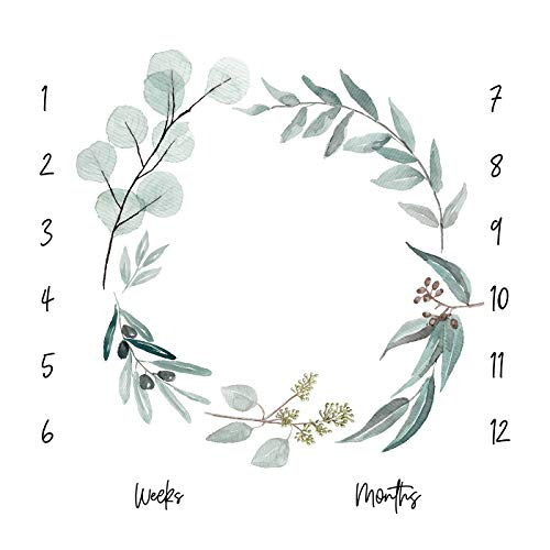 Organic Baby Monthly Milestone Blanket| Eucalyptus