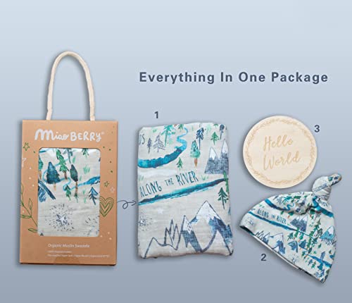 Organic Muslin Swaddle Blanket Set| Forest