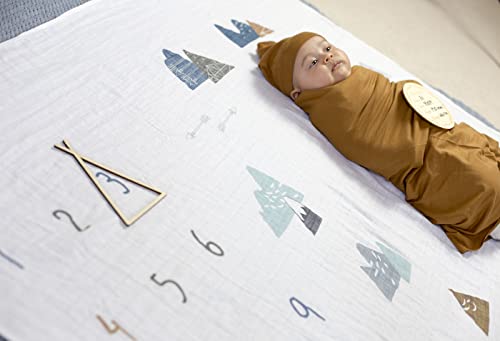 Organic Baby Monthly Milestone Blanket| Boho Mountain