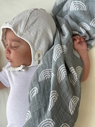 Organic Muslin Swaddle Set| Sage Green Rainbow