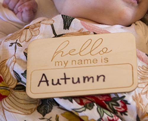 Personalized Wood Birth Announcement Hello My Name is