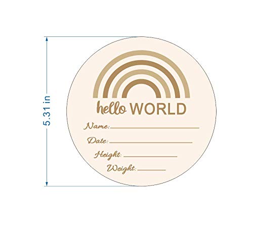 Rainbow Personalized Wood Birth Announcement Card