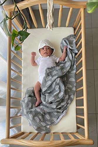 Organic Muslin Swaddle Set| Sage Green Rainbow