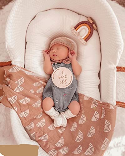 Organic Muslin Swaddle Set | Caramel Rainbow