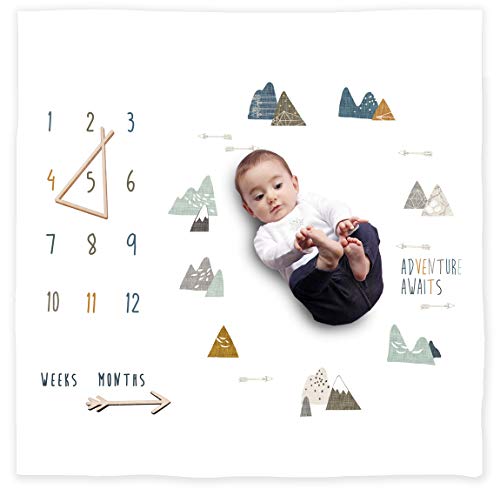 Organic Baby Monthly Milestone Blanket| Boho Mountain