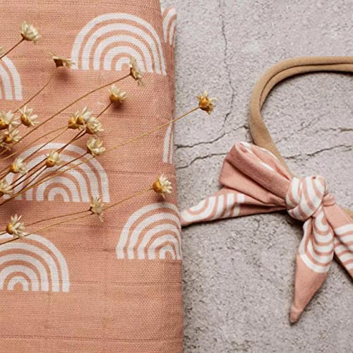 Organic Muslin Swaddle Set | Caramel Rainbow