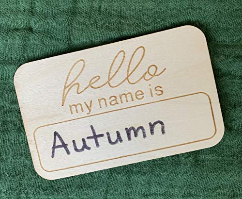Personalized Wood Birth Announcement Hello My Name is