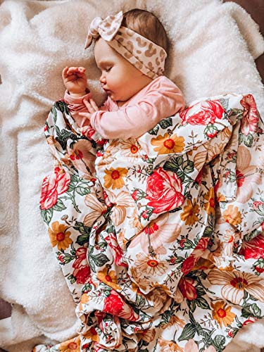 Bamboo Cotton Muslin Swaddle Blanket Set| Vintage Floral