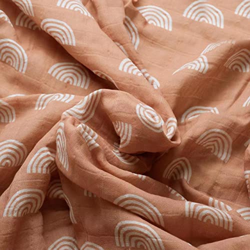 Organic Muslin Swaddle Set | Caramel Rainbow