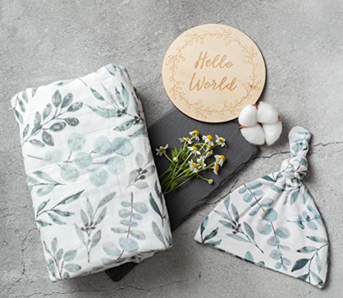 Organic Muslin Swaddle Set| Eucalyptus