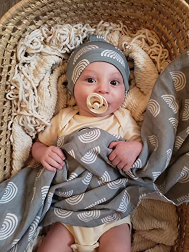 Organic Muslin Swaddle Set| Sage Green Rainbow