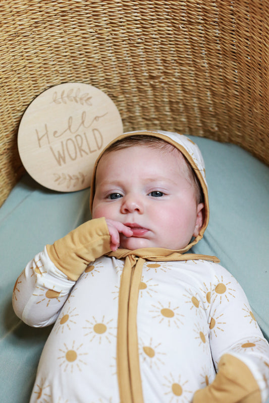 Miaoberry Bamboo Sleepers Newborn Bundle – Sunshine Print