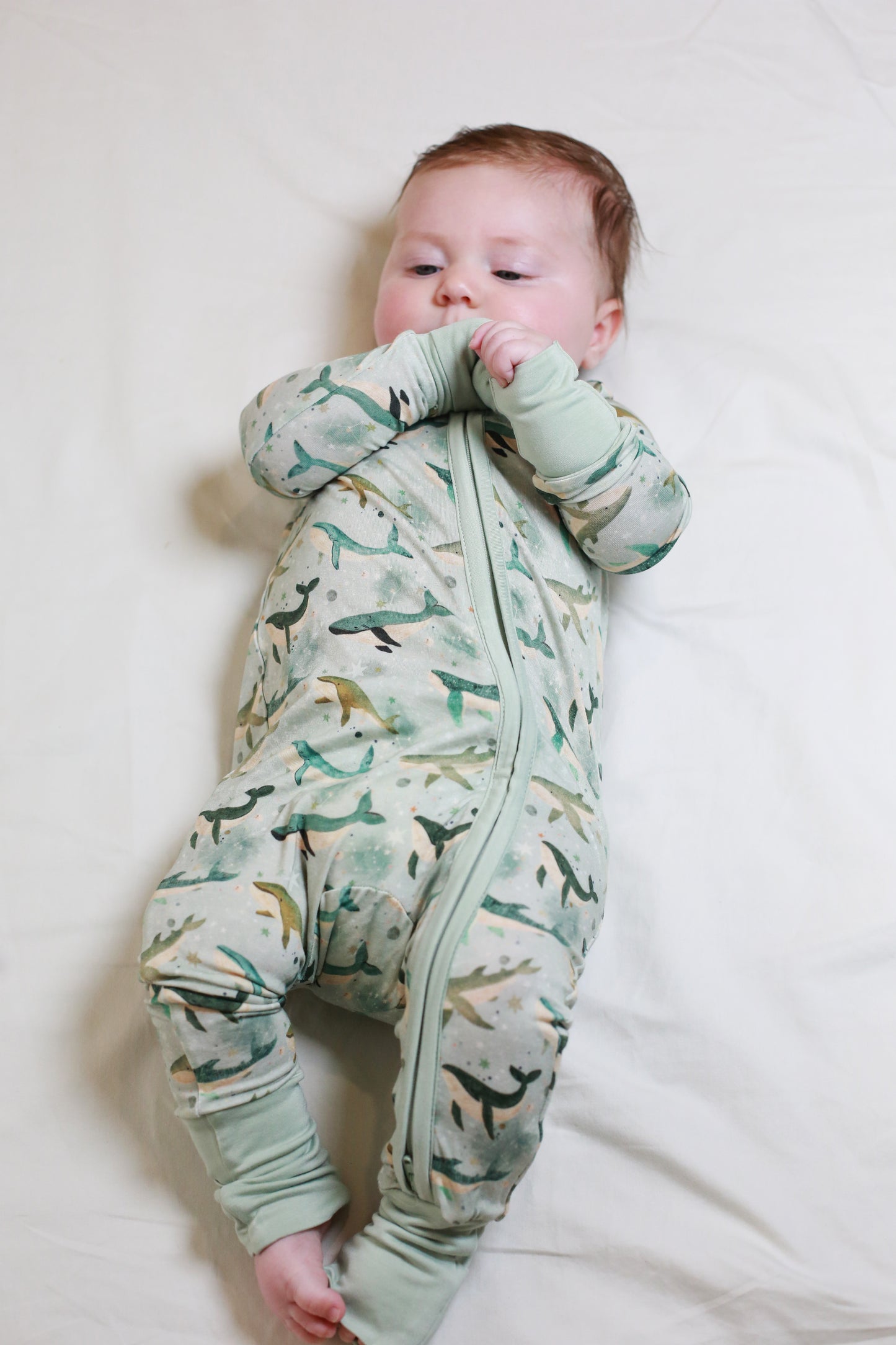 Miaoberry Bamboo Sleeper Newborn Bundle – Whales Under-the-Sea Print