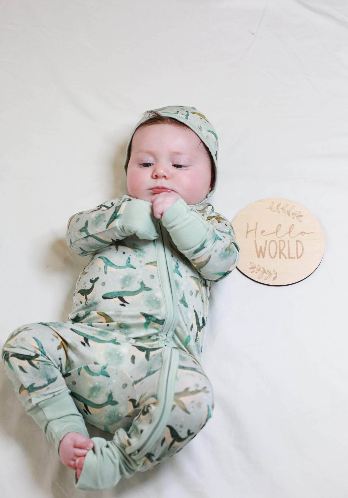 Miaoberry Bamboo Sleeper Newborn Bundle – Whales Under-the-Sea Print