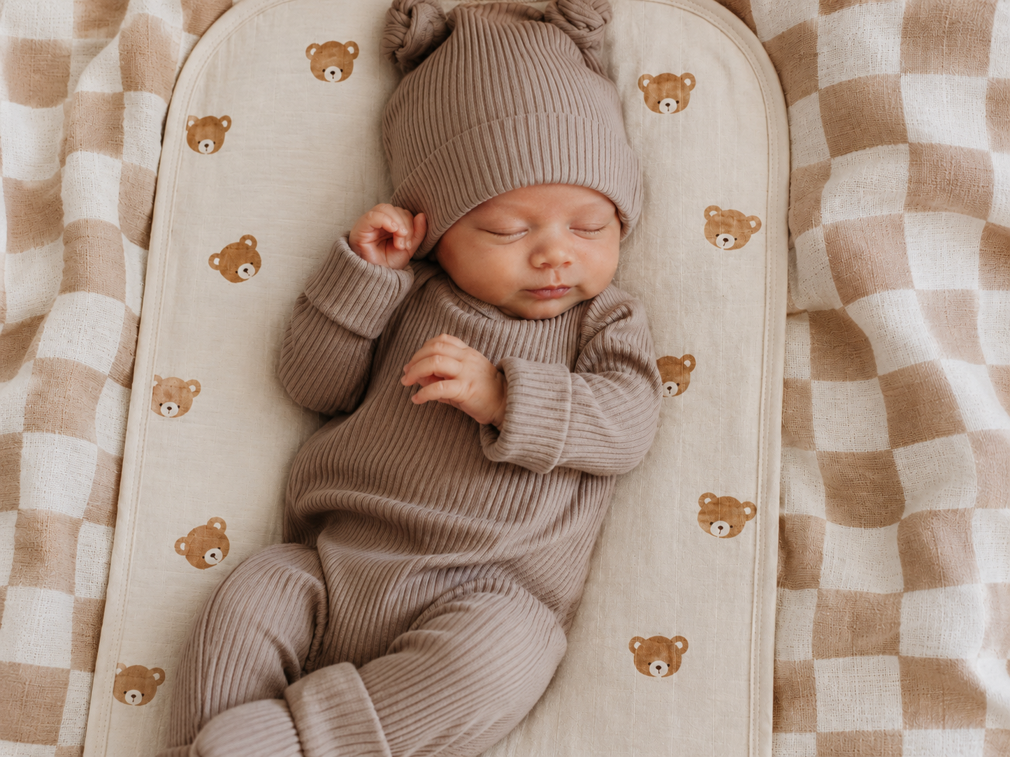 Miaoberry Organic Muslin Portable Changing Pad Liner, Teddy Bear and Checkered, 3 Pack (Copy) (Copy) (Copy)