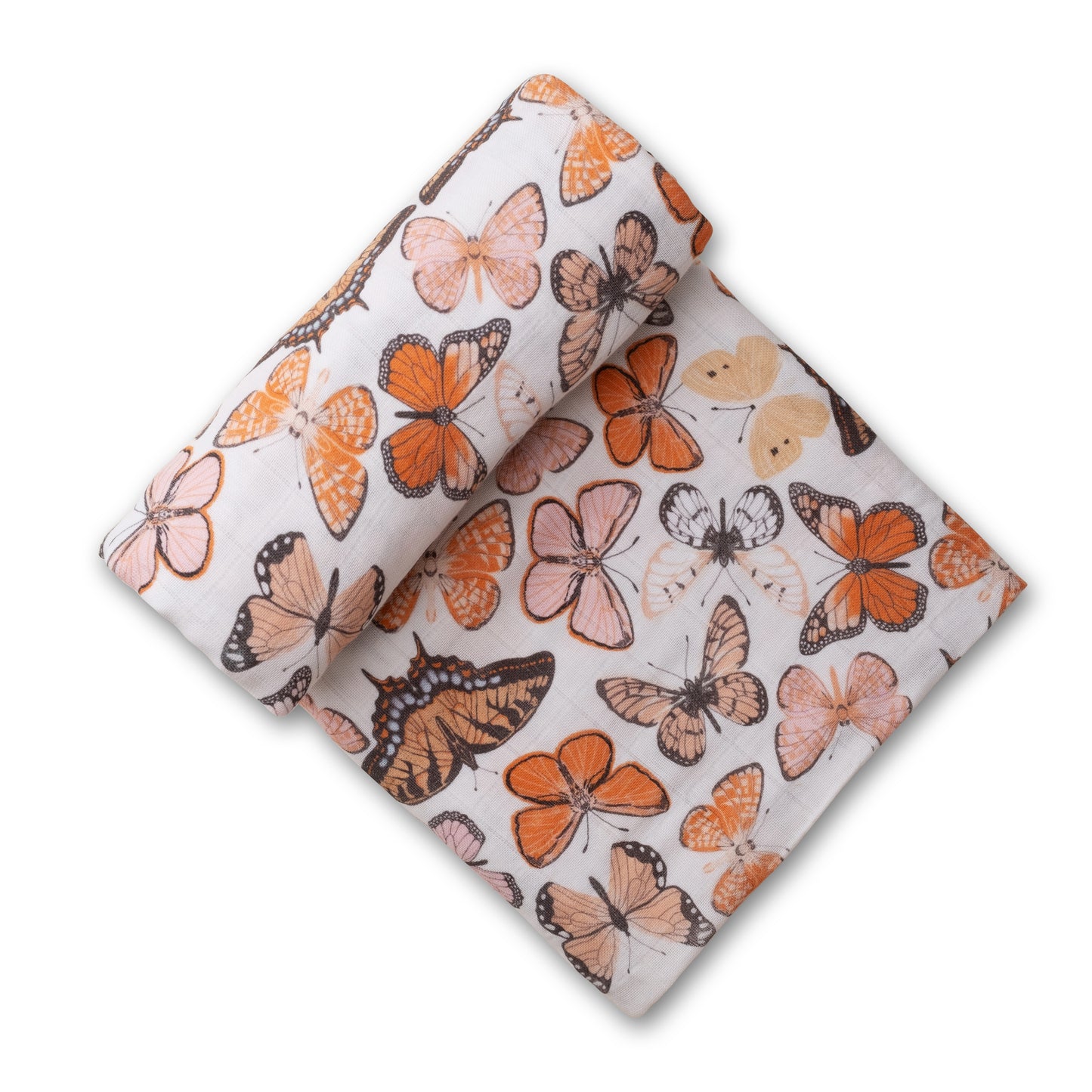Organic Muslin Swaddle Set with Matching Bow, Butterfly