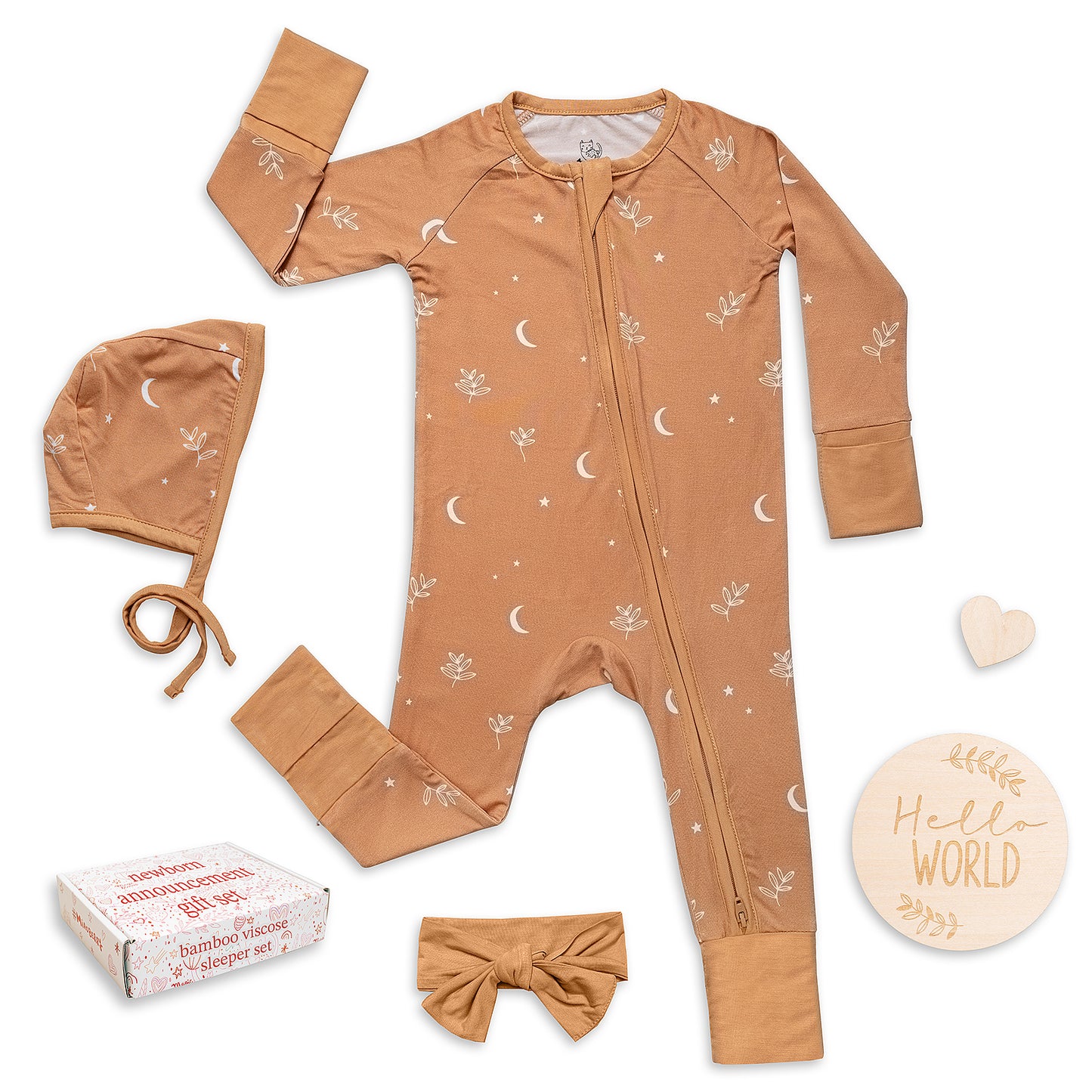 Miaoberry Newborn Bamboo Sleeper Bundle – Moon Print