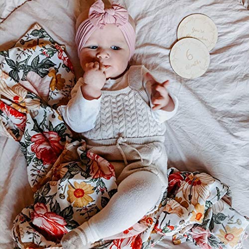  HGHG 4 Pack Bamboo Soft Muslin Swaddle Blankets Premium  Receiving Blanket for Boys & Girls 47 x 47 Solid Classic Color  Multi-Options with Rainbows&Moon Lovely Prints (Surprise Today) : Baby