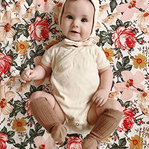 Miaoberry Bamboo Cotton Muslin Floral Swaddle Blankets